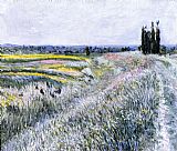 Gustave Caillebotte Famous Paintings - The Plain at Gennevilliers, Group of Poplars